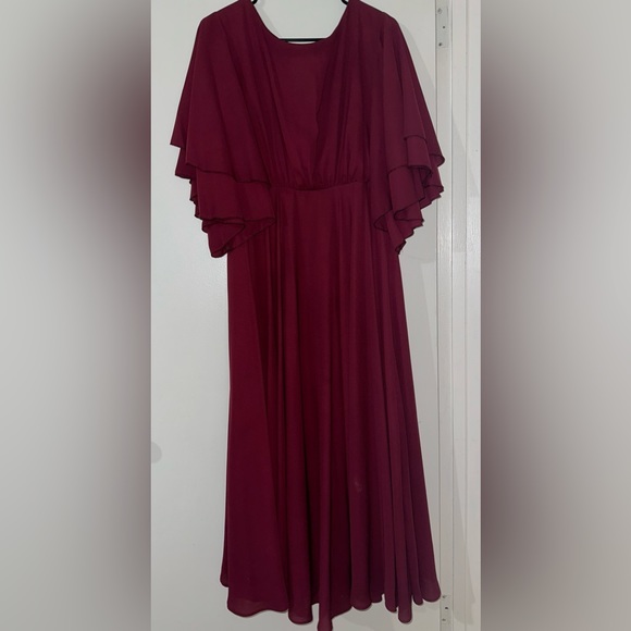 Burgundy Bridesmaid Dress Size L/XL - Picture 2 of 3